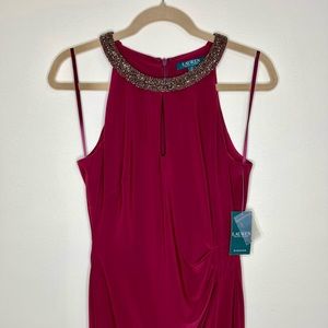 Ralph Lauren Jersey Evening Gown NWT Ruby Red, Size 10